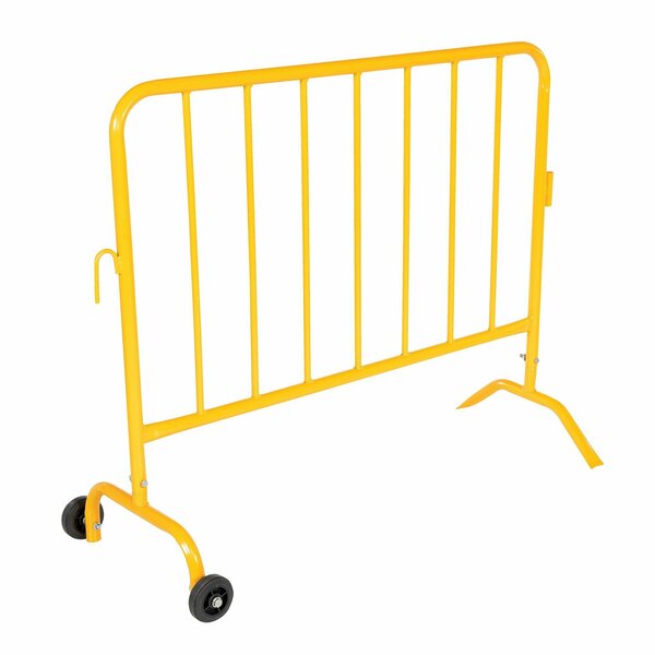 Vestil YELLOW BARRIER 48" W/FEET (1)CURVED (1) WHEELED PRAIL-48-Y-W